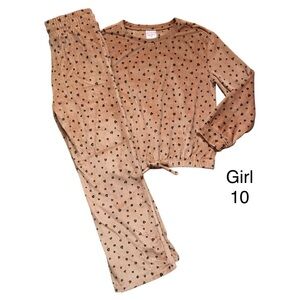 EUC, Jumping Beans Girl Cozy Velour Crewneck Sweatshirt & Wide Leg Pants Size 10